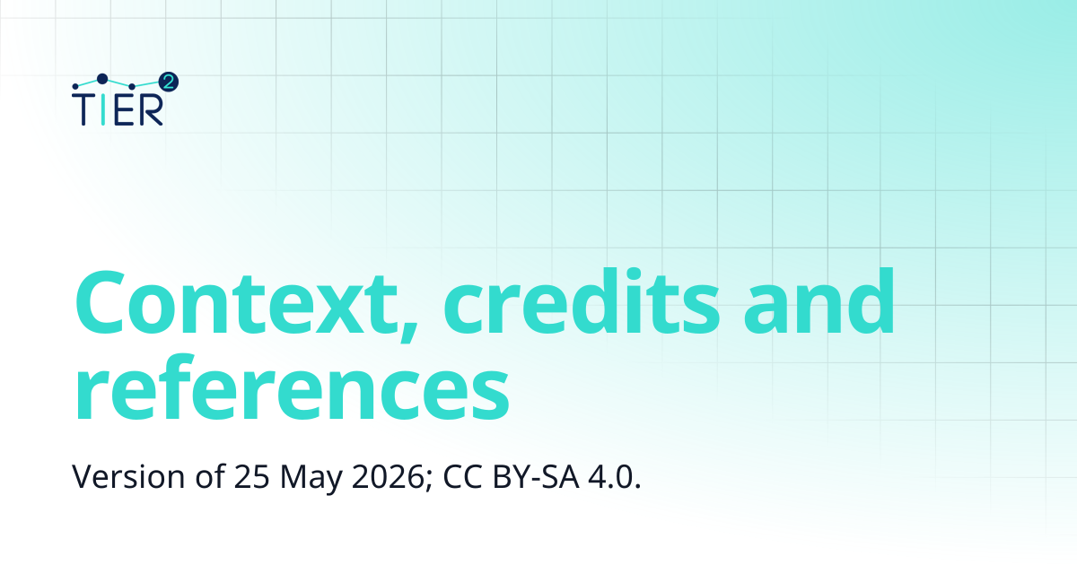Context, credits and references | Editorial Reference Handbook
